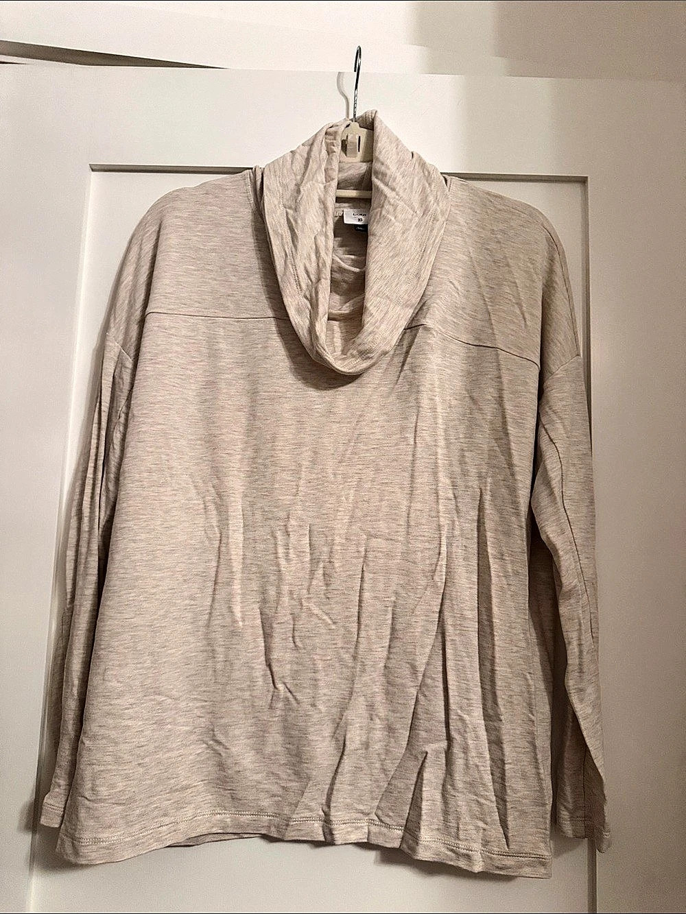 Cabi Long Sleeve Cowl Neck Tunic in Beige Like New